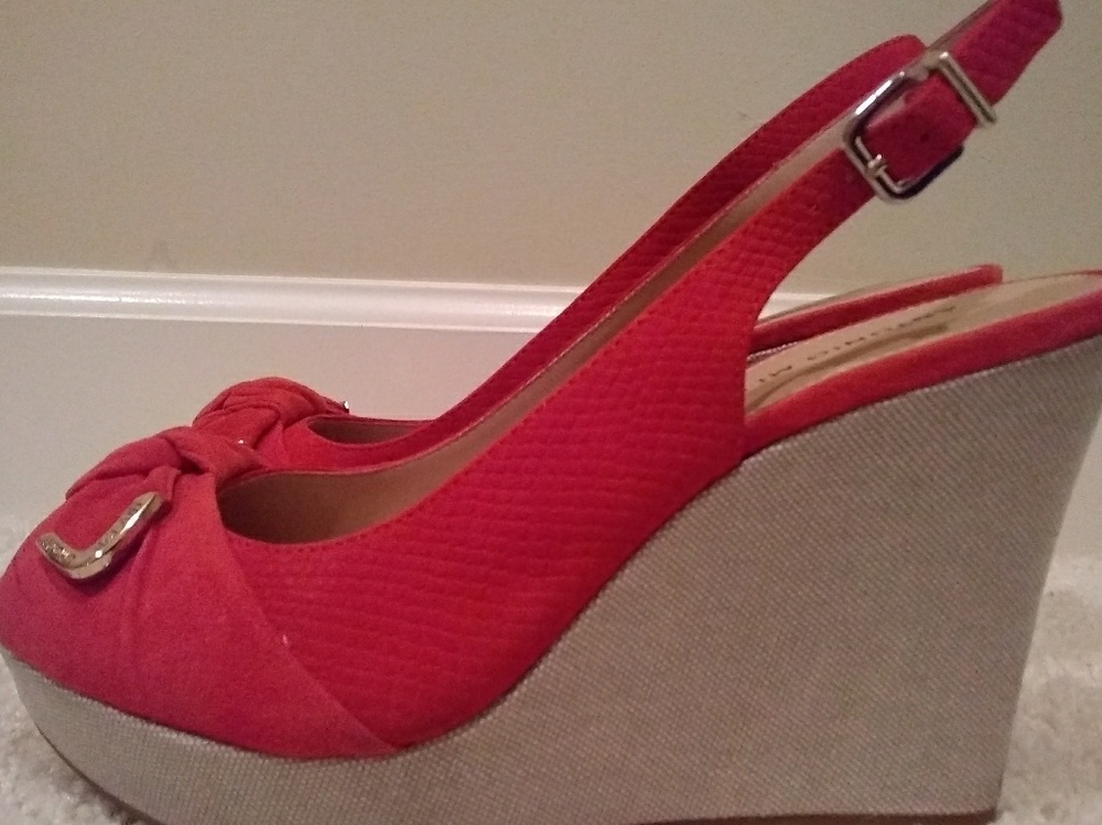 Antonio Melani Sea Coral Wedges Slingback Sz 9.5M
